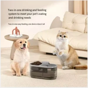 Pet Feeding and Watering All in One Machine Smart Sensor Cat Waterer Plug Free Automatic Feeder