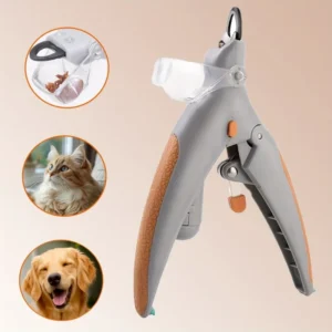 Pet cat and dog nail clippers with LED light, polishing and cleaning supplies