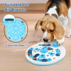 Pet Puzzle Food Plate Training Slow Feeder Dog Interactive Feeding Bowl Mental Food Dispenser Enrichment Anti-Slip Puzzle Toys